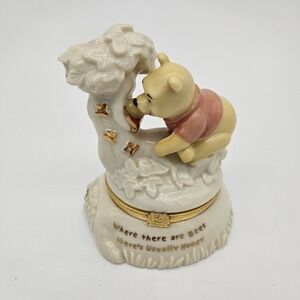 Lenox Pooh's Treasure of Honey Trinket Box Figurine Charmed Bee Excellent Cond.